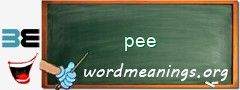 WordMeaning blackboard for pee